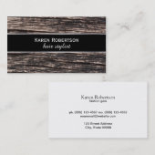 Rustikales Holz und Schwarz mit Silberbelag Visitenkarte (Vorne/Hinten)