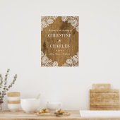 Rustikales Holz und Spitzen | Begrüßungszeichen Poster (Küche)