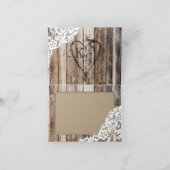 Rustikales Holz und Spitzen Danke Karte (Innenseite)