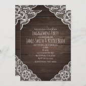 Rustikales Holz und Spitzen Einfach elegant Einlad Einladung (Vorne/Hinten)