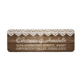 Rustikales Holz und Spitzen Elegante Script Hochze (Vorne)