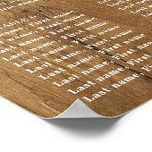 Rustikales Holz und Spitzen | Hochzeitssitzdiagram Poster (Ecke)