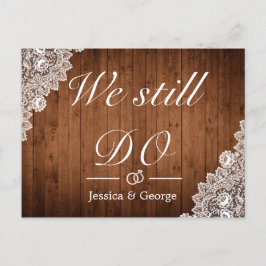 Rustikales Holz und Spitzen laden zum Jubiläum ein Ankündigungspostkarte