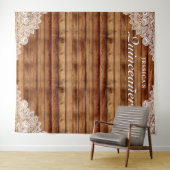 Rustikales Holz und Spitzen Quinceañera Foto Hinte Wandteppich (Beispiel (Horizontal))