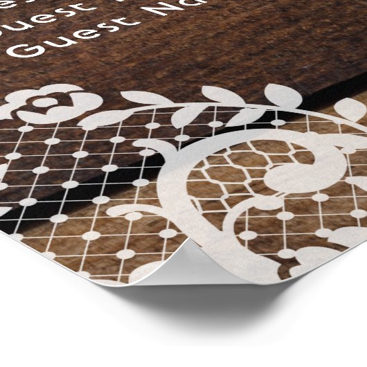 Rustikales Holz- und Spitzen-Sitzdiagramm Poster (Ecke)