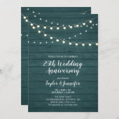 Rustikales Holz- und Streichellicht 25 Hochzeitsta Einladung (Vorne/Hinten)