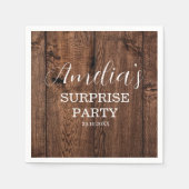 Rustikales Holz und Streichellicht Überraschung Ge Serviette (Vorderseite)