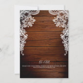 Rustikales Holz und Streichellichter Hochzeit Einladung (Rückseite)