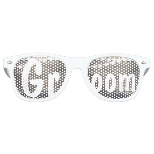 Rustikales Holz und Streichellichter Hochzeitsraum Partybrille (Vorderseite)