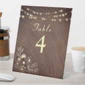 Rustikales Holz und Streichellichter Hochzeitsstim Sockelschild (In Situ)