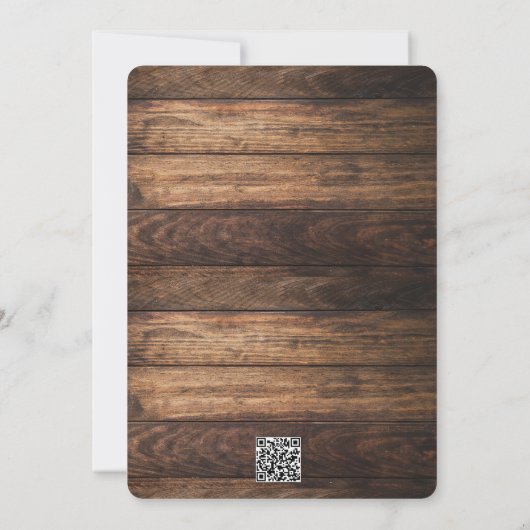 Rustikales Holz und Streichellichter Landhauspaare Einladung (Rückseite)