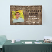 Rustikales Holz- und String-Leuchten mit Foto-Absc Banner (Messeveranstaltung)