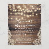 Rustikales Holz und String Lights Abend Empfang (Vorderseite)