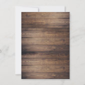 Rustikales Holz und String Lights | BRAUTPARTY Einladung (Rückseite)