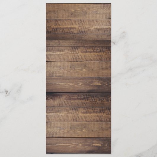 Rustikales Holz und String Lights | Hochzeitsprogr Programm (Rückseite)