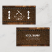 Rustikales Holz und Strohleder Visitenkarte (Vorne/Hinten)