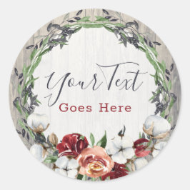 Rustikales Holz und Südliche Boutique von Baumwoll Runder Aufkleber
