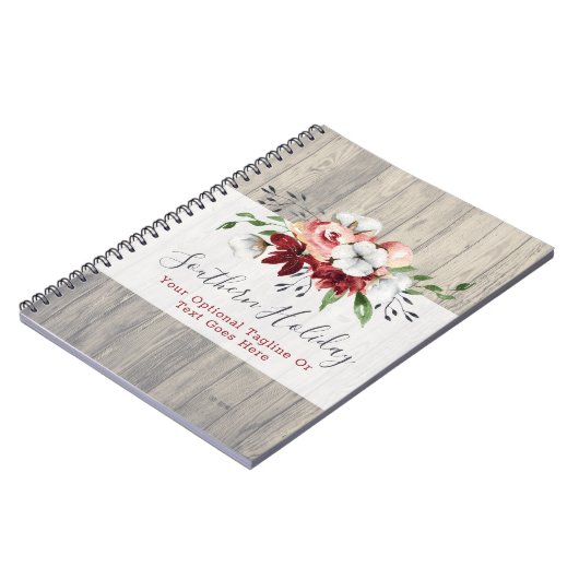 Rustikales Holz und Südliches Baumwollblatt Notizblock (Linke Seite)