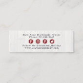 Rustikales Holz und Südliches Land Baumwolle Socia Mini Visitenkarte (Rückseite)