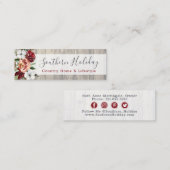 Rustikales Holz und Südliches Land Baumwolle Socia Mini Visitenkarte (Vorne/Hinten)