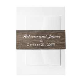 Rustikales Holz und Vintage Hochzeit Personalisier Einladungsbanderole