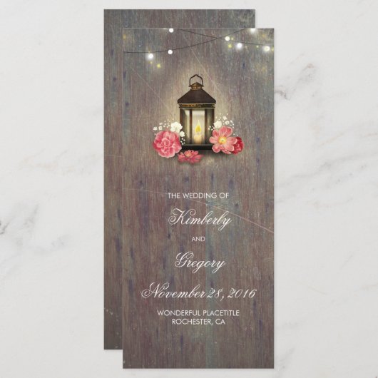 Rustikales Holz und Vintage Laternenpfeifungsprogr Programm (Vorne/Hinten)