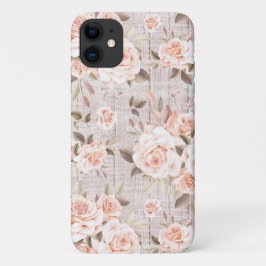 Rustikales Holz und Vintage Rose Romantisches Shab Case-Mate iPhone Hülle