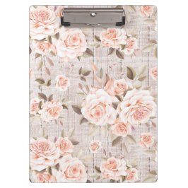 Rustikales Holz und Vintage Rose Romantisches Shab Klemmbrett