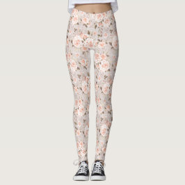 Rustikales Holz und Vintage Rose Romantisches Shab Leggings