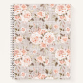 Rustikales Holz und Vintage Rose Romantisches Shab Notizblock (Vorderseite)