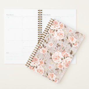 Rustikales Holz und Vintage Rose Romantisches Shab Planer