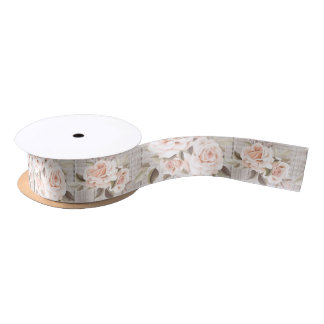 Rustikales Holz und Vintage Rose Romantisches Shab Satinband