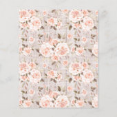 Rustikales Holz und Vintage Rose Shabby Scrapbook Flyer (Hinten)