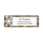 Rustikales Holz und Weihnachtsschneeflocken (Vorne)