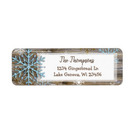 Rustikales Holz und Weihnachtsschneeflocken