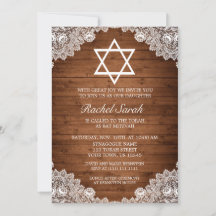 Rustikales Holz und weiße Spitzen Bar Bat Mitzvah