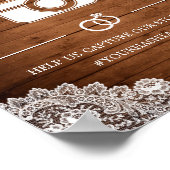 Rustikales Holz und weiße Spitzen der Snap-Hochzei Poster (Ecke)