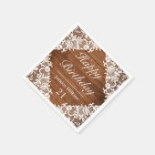 Rustikales Holz und weiße Spitzen glücklich zum Ge Serviette (Ecke)