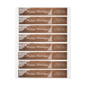 Rustikales Holz und weiße Spitzen glückliche Ferie (Bogen)