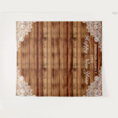 Rustikales Holz und weiße Spitzen Neujahr Foto Hin Wandteppich (Vorderseite (Horizontal))