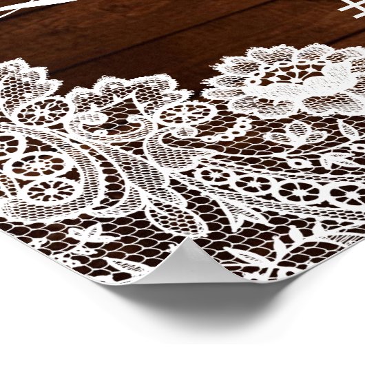 Rustikales Holz und weiße Spitzen Quinceañera Foto Poster (Ecke)