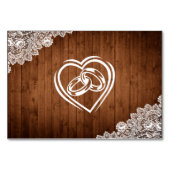 Rustikales Holz und weiße Spitzen Tischnummer (Rückseite)