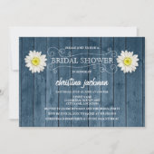 Rustikales Holz und weißes Daisy-Brautparty Einladung (Vorderseite)