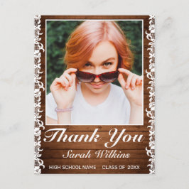 Rustikales Holz und Weißspitzen Abschluss Foto Dan Postkarte