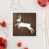 Rustikales Holz und Weißwein Hirsche Weihnachtsbuc Serviette (Beispiel)