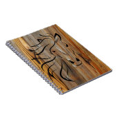 Rustikales Holz und wilde Pferde Notizblock (Rechte Seite)