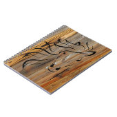 Rustikales Holz und wilde Pferde Notizblock (Linke Seite)