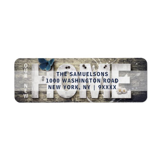 Rustikales Holz unsere neue Zuhause Moving Rücksen (Vorne)