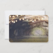 Rustikales Holz verzauberte Waldlichter Hochzeit R RSVP Karte (Rückseite)