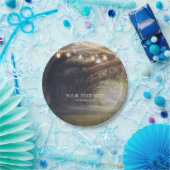 Rustikales Holz verzauberter Wald & Lichter Hochze Pappteller (Party)